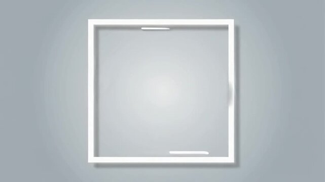 Abstract square frame animation with glowing light effect
