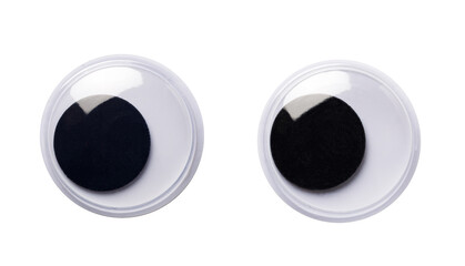 Naklejka premium Pair of googly eyes for craft projects transparent background