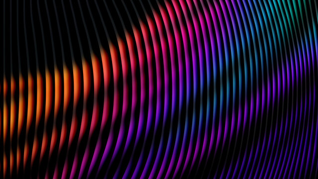 vibrant sound wave spectrum with colorful audio equalizer lighting effect