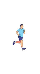 Obraz premium Man Running Silhouette, Athlete Jogging, Fitness and Health Lifestyle