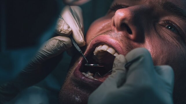 Cleaning teeth with dental braces, showing oral hygiene care with orthodontic brackets and a toothbrush, highlighting dental health and maintenance.