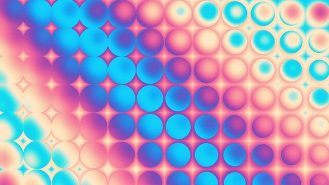 Dynamic polka dot animation with vibrant blue and pink circles on white, perfect for a modern cheerful background or playful