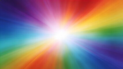 Obraz premium Vibrant Radial Rainbow Light Beam Burst with Bright White Center