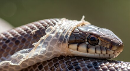 Fototapeta premium Close-up of a Snake Shedding Its Skin