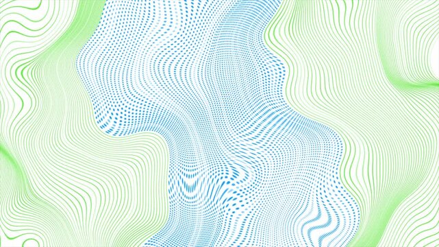 Blue green minimal linear waves abstract futuristic tech background. Geometric motion design. Seamless loop. Video animation Ultra HD 4K 3840x2160