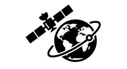 Black satellite orbiting the earth © Freelancing