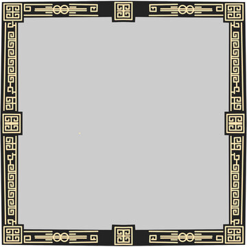 Traditional Korean Decorative Frame Dancheong Style Border