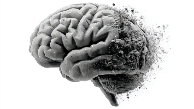 Brain Damage A Depictive Illustration of Cognitive Decline