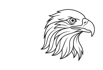 Fototapeta premium Line art vector illustration of an eagle's head, symbolizing freedom, power, and courage.