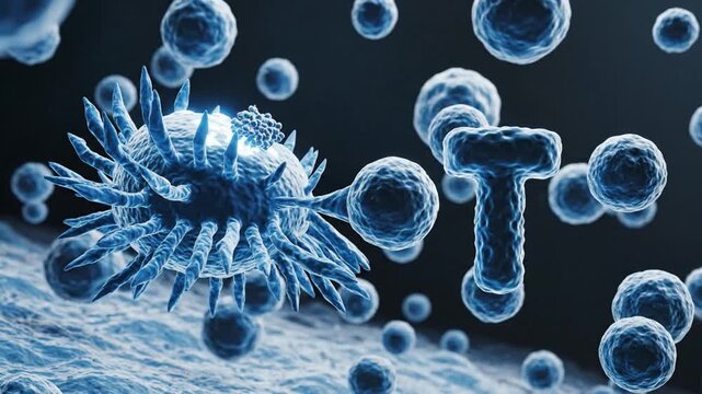 Dendritic Cell Presenting Antigens Initiating Immune Response