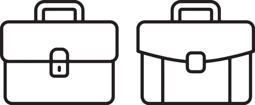 Web, Professional briefcase office bag icons for business work.