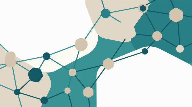 This minimalist abstract image evokes themes of connectivity and collaboration. Ideal for illustrating concepts related to data, technology, and moder