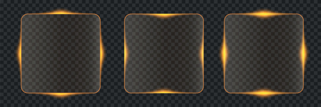A rectangular glass or plastic frame with a polished silver border is displayed against a dark textured background