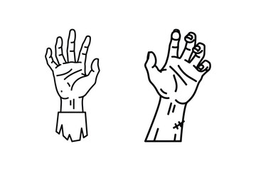 Obraz premium Decaying Zombie Rotting Hand Horror Rising Icon