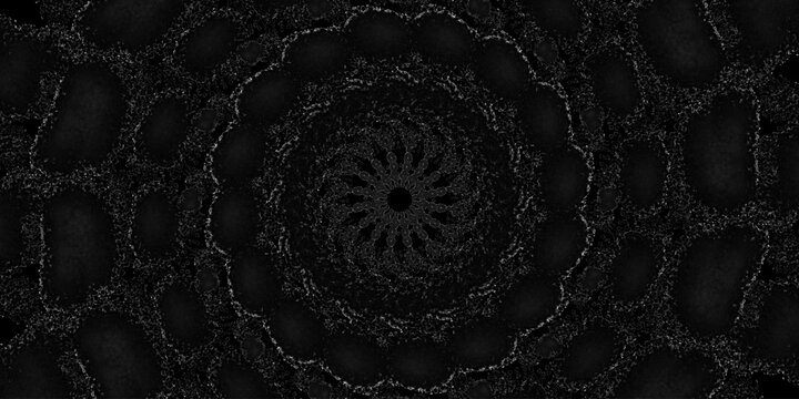 Abstract background Mandala circular pattern Black and white, dots circular geometric pattern illustration
