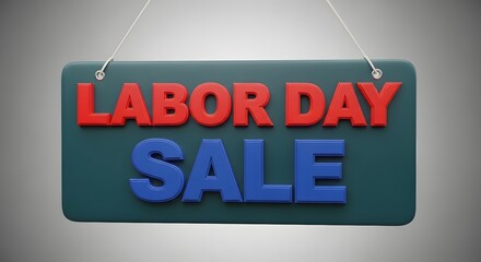 Fototapeta premium Labor day sale sign celebrating workers with discounts and special offers