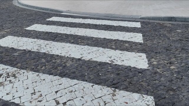 High resolution 4K commercial footage of urban road markings and ground textures for architectural and city planning use