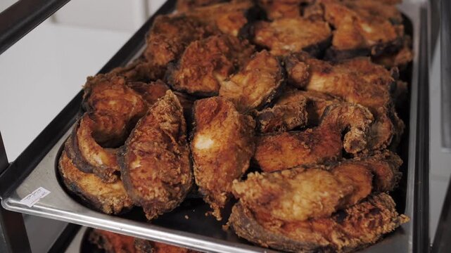 Delicious crispy fried sprat fish snack