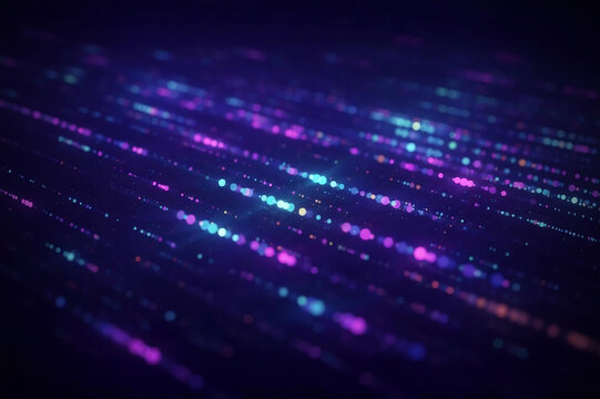 Abstract visualization of large-scale data streams with glowing particles and lines, big data processing, analytics, and digital information flow.