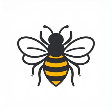 cartoon honey bee isolated on white background vector illustration