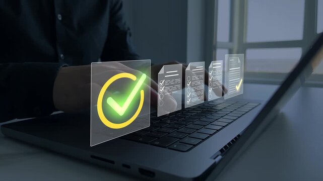 Professional checklist approval and quality compliance showing audit process,workflow management,documentation,standards,business control for efficient enterprise operations digital system platform.