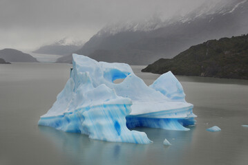 Iceberg, Torres del Paine, Chili is probably the world's most spectacular national park. An unrivalled landscape of mad jagged peaks, impossibly blue lakes, deserted pampas and iceberg-loaded river © Daniel Meunier