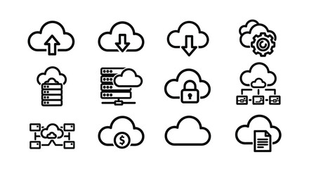 Fototapeta premium Set of flat icons for business and finance Vector