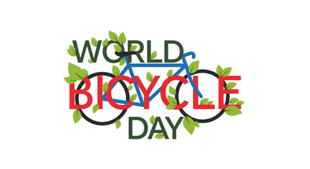 Naklejka premium World Bicycle Day eco friendly transportation.