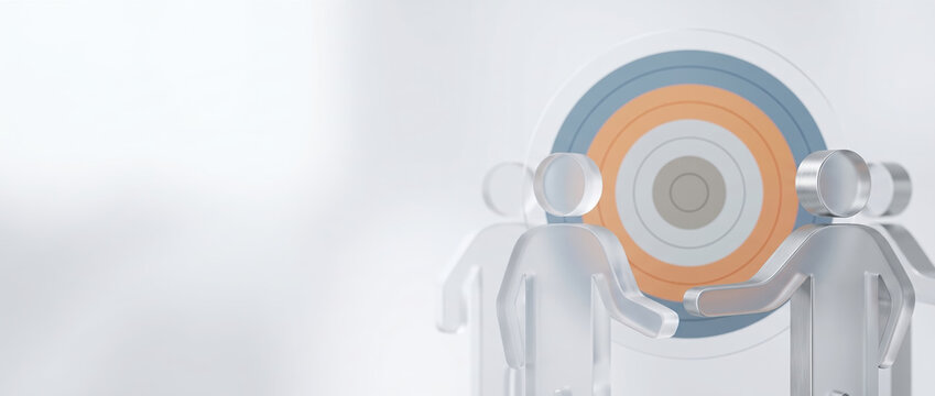 Target audience marketing strategy bullseye business people effective engagement satisfaction goal planning teamwork success