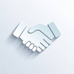 Obraz premium 3D handshake icon isolated on white for business partnership and agreement