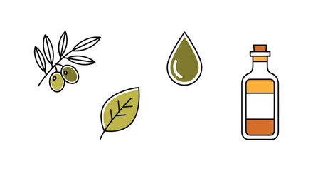 Obraz premium Organic oil Line art vector clean abstract color pattern