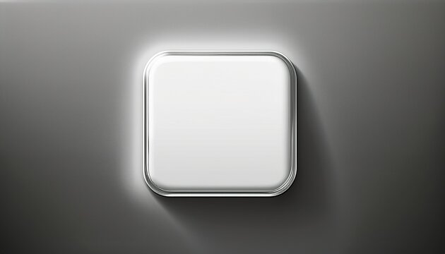 blank square button with shadow effect