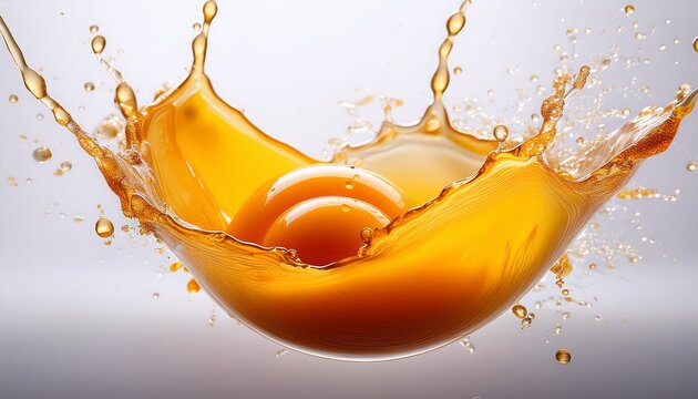 egg yolk splash on white surface close up