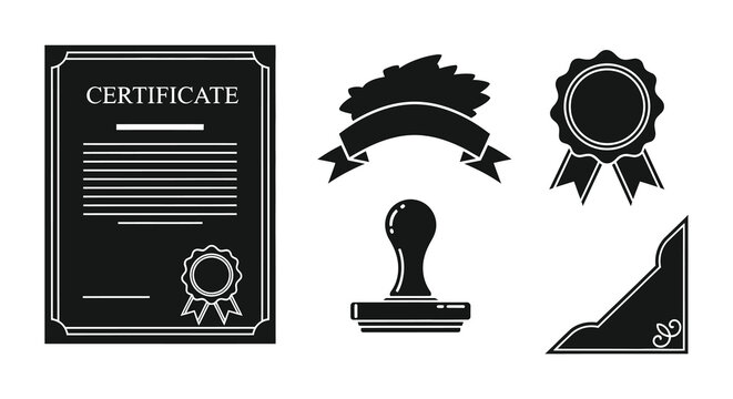 Official document elements including a certificate seal and stamp silhouette