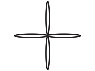 Simple geometric vector graphic featuring four petals © Md