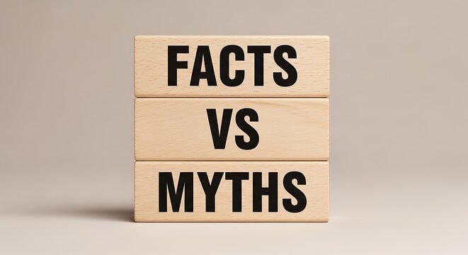 Facts vs Myths wooden block letters