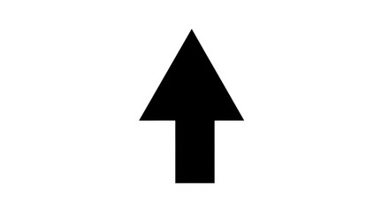 Fototapeta premium Modern black upward pointing arrow icon isolated on transparent background