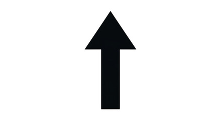 Fototapeta premium Simple black upward pointing arrow icon isolated on transparent background
