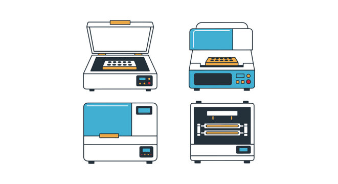 PCR Machine Line art vector modern clean abstract