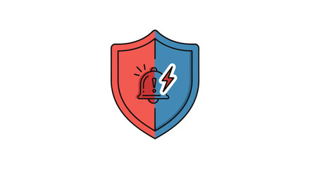 Obraz premium Security Alarm Line art vector minimal abstract colorful shapes