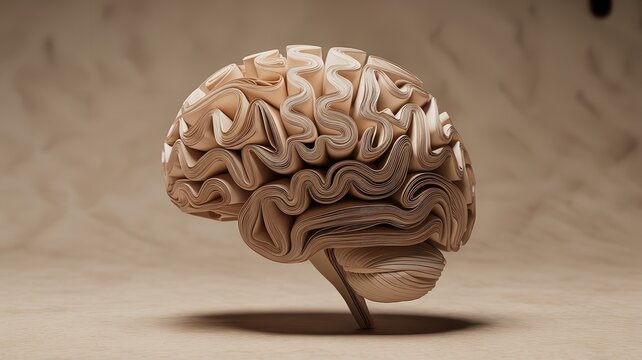 Brain Model: Conceptual representation of human anatomy constructed with paper material