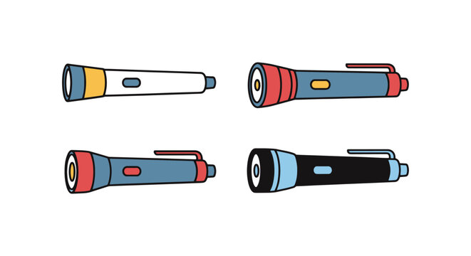 Penlight Line art vector set minimal simple shapes illustration