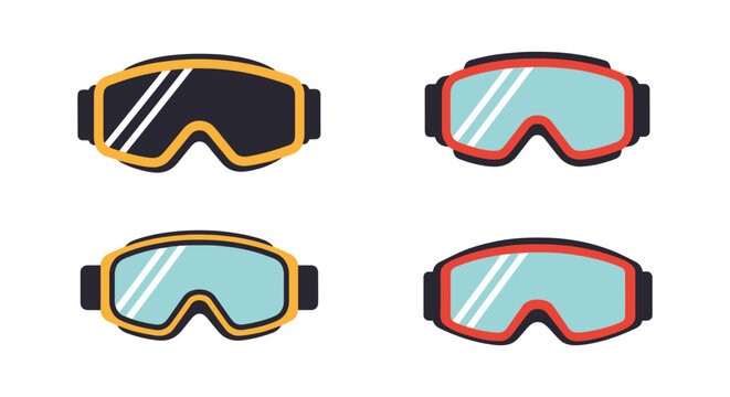 Snow goggles Line art vector abstract clean illustration