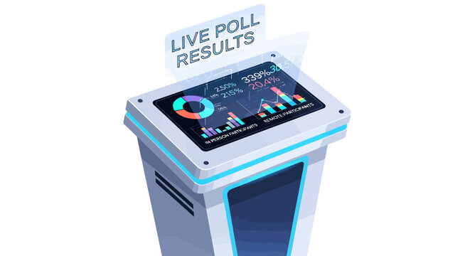 Live poll results display on electronic voting machine