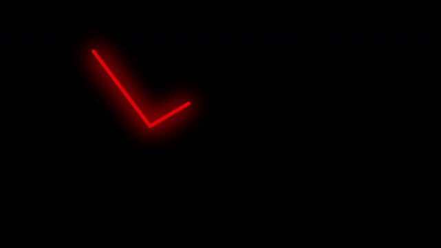 Red arrow pointing downward isolated on transparent background, directional red arrow icon pointing down for business concepts