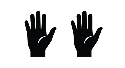 Obraz premium Two open hands displayed in a stark black silhouette