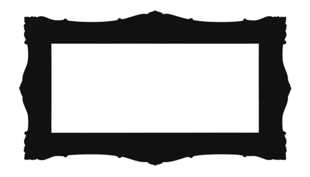 Picture frame provides a rectangular cutout for artistic projects and professional graphic layouts.