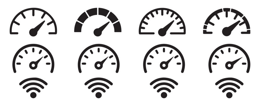 Internet speed test and network connection performance icon. vector illustration eps 10.