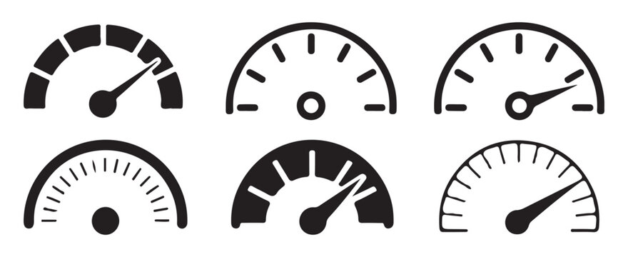  Two minimalist speedometer line icon for web and app. vector illustration eps .