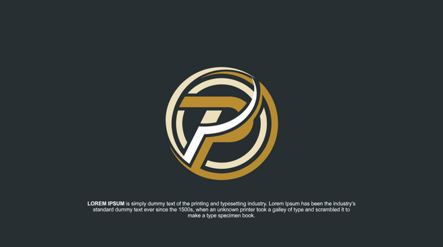 A modern representation of the classic lorem ipsum text, suitable for prints and designs, featuring a stylized 'P' logo that symbolizes the printing and typesetting industry.